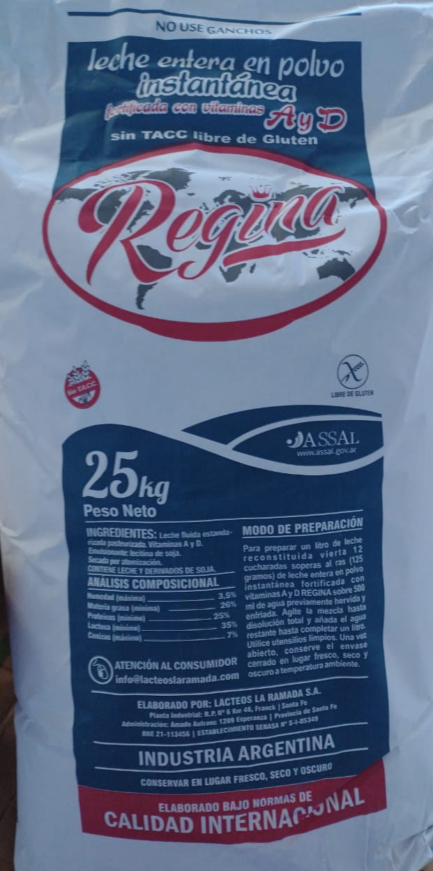 leche regina x 25 kg